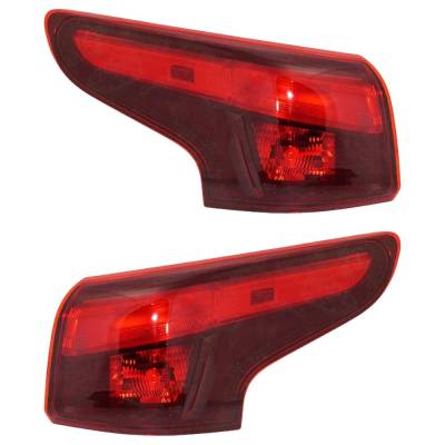 Rareelectrical - Halogen Tail Light Assembly Right Left Pair Outer Compatible With 2017-2019 Nissan Rogue Sport Sv - Image 2