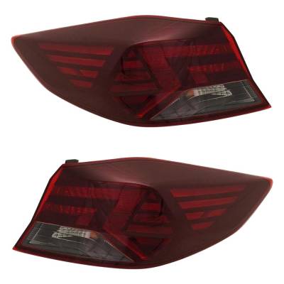 Halogen Tail Light Assembly Right Left Pair Outer Compatible With 2019-2020 Hyundai Elantra Value