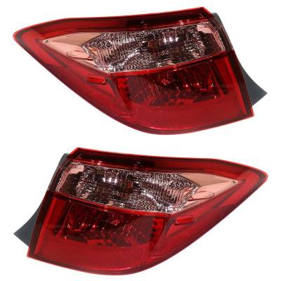 Halogen Tail Light Assembly Right Left Pair Outer Compatible With 2017-2019 Toyota Corolla Le 1.8L