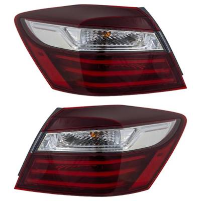 Rareelectrical - Halogen Tail Light Assembly Right And Left Pair Compatible With 2016-2017 Honda Accord Ex-L 2.4L - Image 2