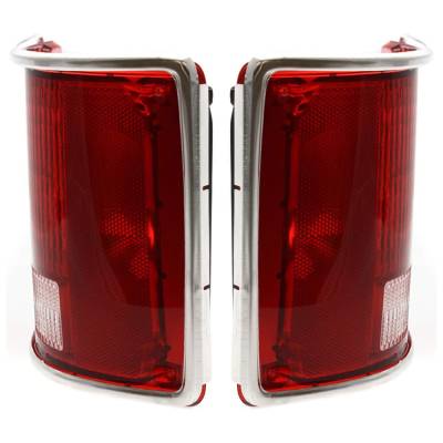 Rareelectrical - New Pair Of Halogen Tail Light Lens Compatible With Gmc K25 Sierra Grande Standard Cab Pickup 2 Door - Image 3