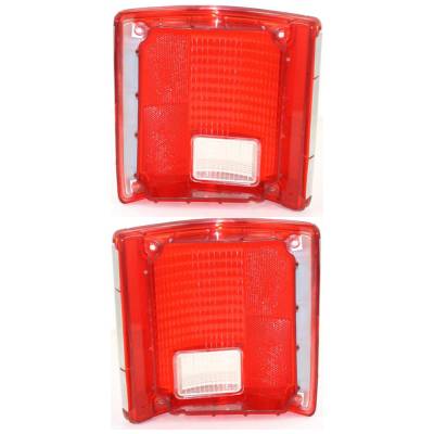Rareelectrical - New Pair Of Halogen Tail Light Lens Compatible With Gmc C3500 Sierra Grande Standard Cab Pickup 2 - Image 2