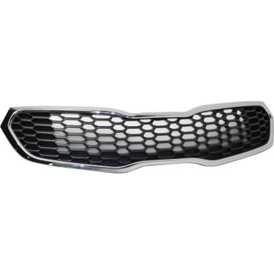 New Chrome Shell Grille Assembly Compatible With Kia Forte Lx 4 Cyl 1.8L Forte5 Lx 4 Cyl 2.0L Forte
