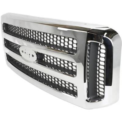 Rareelectrical - New Chrome Shell Grille Assembly Compatible With Ford F-350 Super Duty King Ranch 8 Cyl 5.4L F-250 - Image 2