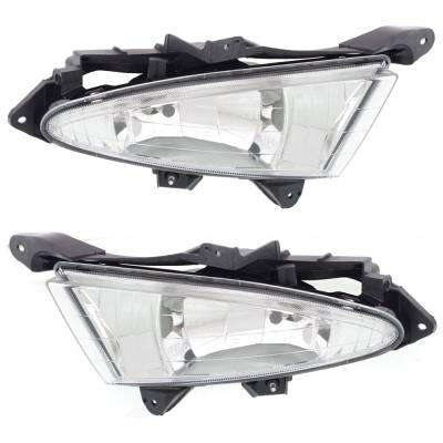New Pair Of Fog Lights Compatible With Hyundai Elantra Blue Sedan 2007-2010 By Part Numbers