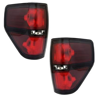 Halogen Tail Light Assembly Right Left Pair Compatible With 2010-2014 Ford F-150 Harley-Davidson