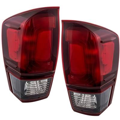 Rareelectrical - New Pair Of Tail Lights Compatible With Toyota Tacoma Sr Sr5 Crew Extended Cab Pickup 2018-2023 By - Image 1