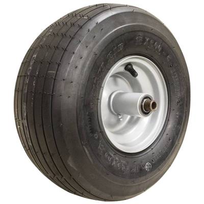 Zero Flat Foam Filled Wheel Assembly 15X6.00-6 Rib 3/4 Bore 6-3/4 Hub Gray Bearings Compatible With