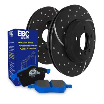 New Dimpled And Slotted Brake Disc And Pad Kit Compatible With Audi Volkswagen Golf Highline 4 Cyl