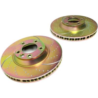 RAREELECTRICAL - New Dimpled Brake Disc Compatible With Audi Porsche Volkswagen Touareg Execline 6 Cyl 3.0L Touareg - Image 3