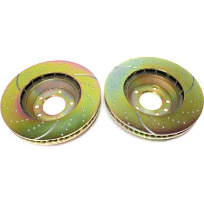 RAREELECTRICAL - New Dimpled Brake Disc Compatible With Audi Porsche Volkswagen Touareg Execline 6 Cyl 3.0L Touareg - Image 5