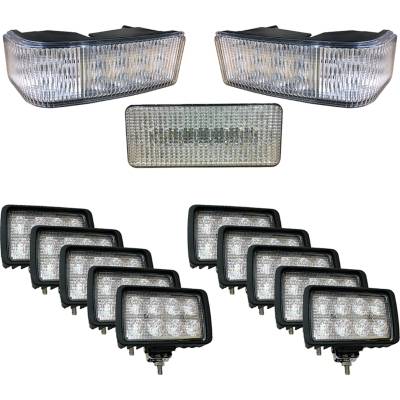 Led Hood Headlight And Fender Work Light Kit Compatible With 2000-2007 Case Ih Stx275 Stx325 Stx375