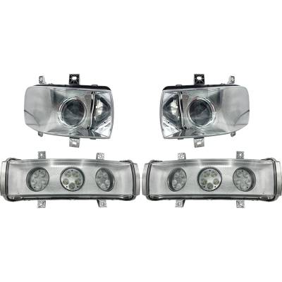 4-Piece Led Headlight Kit Compatible With Case Ih Quadtrac 450 470 500 540 550 580 600 620 Track