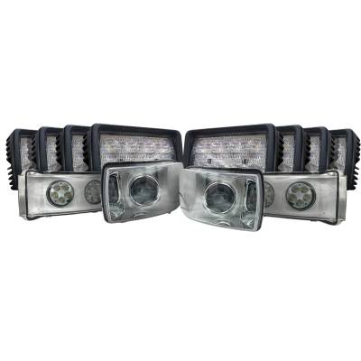 High-Output 4-Piece Led Headlight Kit Compatible With Case Ih Quadtrac 450 470 500 540 580 620