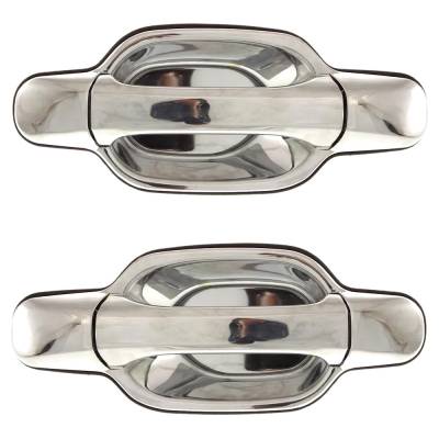 Rear Left And Right Exterior Door Handle Set Compatible With 2004-2012 Gmc Canyon Wt (06-12) Z71