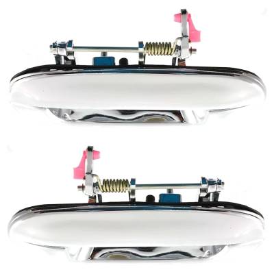 Rareelectrical - Rear Pair Exterior Door Handle Compatible With 2002-2009 Gmc Envoy Chevrolet Trailblazer Chrome - Image 5