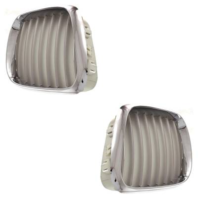 Rareelectrical - Pair Chrome Kidney Grille L+R Set W/ Silver Insert Compatible With 2000-2003 Bmw X5 3.0I 3.0L - Image 2