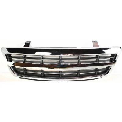 Chrome Black Insert Grille Assembly Compatible With 2001-2005 Chevrolet Venture Plus 3.4L (01-05)