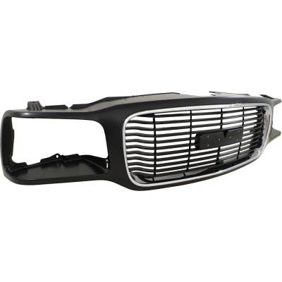 Rareelectrical - Chrome Black Insert Grille Assembly Compatible With 1992-2000 Gmc Yukon Sl 5.7L (96-97) 6.5L (96-97) - Image 3