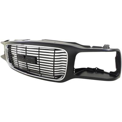 Rareelectrical - Chrome Black Insert Grille Assembly Compatible With 1992-2000 Gmc Yukon Sle 5.7L (92-99) 6.5L - Image 2