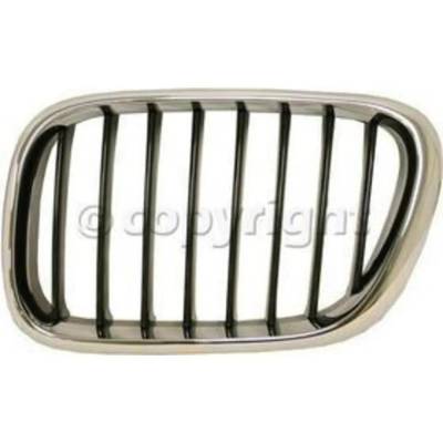 Left Chrome Kidney Grille W/ Black Insert Compatible With 2000-2003 Bmw X5 4.4I 4.4L (00-03) 4.6Is