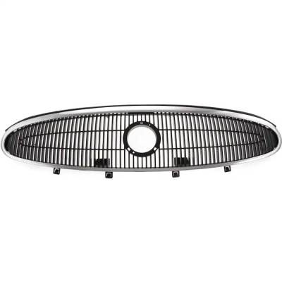 Chrome Grille Assembly W/ Painted Dark Gray Insert Compatible With 2005-2007 Buick Allure Cxs 3.6L