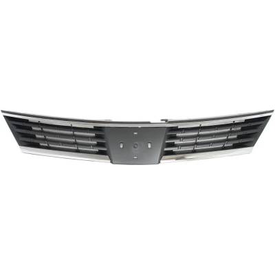 Front Grille Assembly Compatible With 2007-2009 Nissan Versa S 1.8L (07-09) Sl 1.8L (07-09) Emblem