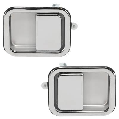 Front Driver And Passenger Side Exterior Door Handle Compatible With 1987-2006 Jeep Wrangler Chrome