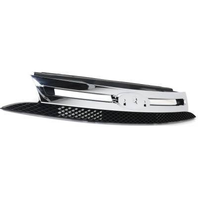 Grille Assembly Black Chrome Compatible With 2008-2011 Ford Focus Se 2.0L (08) Se Sedan 2.0L (09-11)