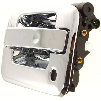 Front Left (Driver Side) Exterior Door Handle Compatible With 2004-2014 Ford F-150 Chrome With Key