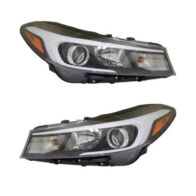 New Pair Of Halogen Headlights Compatible With Kia Forte5 Sx Hatchback 4 Door 1.6L 2017 2018 By Part