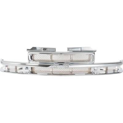 Rareelectrical - Chrome Grille Assembly Compatible With 1998-2005 Chevrolet S10 Ls 2.2L (98-03) Ls 4.3L (98-04) Ss - Image 2