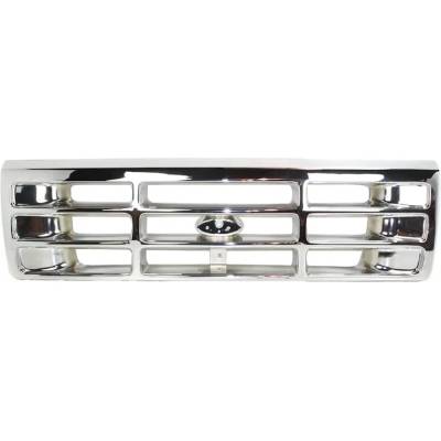 Rareelectrical - New Chrome Grille Assembly Compatible With Ford F-250 Hd Xlt 8 Cyl 7.3L F-Super Duty Custom 8 Cyl - Image 1