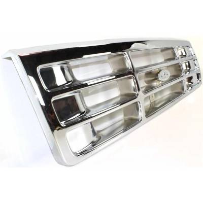 Rareelectrical - New Chrome Grille Assembly Compatible With Ford F-350 Base 8 Cyl 7.5L F-59 Commercial Stripped - Image 3
