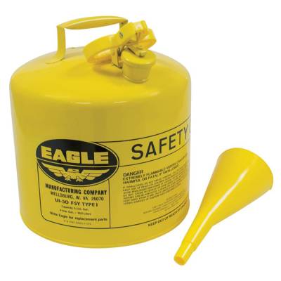 Rareelectrical - 5 Gallon Type I Metal Safety Diesel Storage Can Osha Nfpa Certified Ul Fm Approved For Construction - Image 1