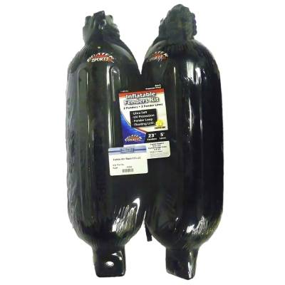 Boat Fender Kit 23 X 6.5 Inch With 60-Inch Whip Lines 3/8-Inch Diameter Compatible With Pontoon