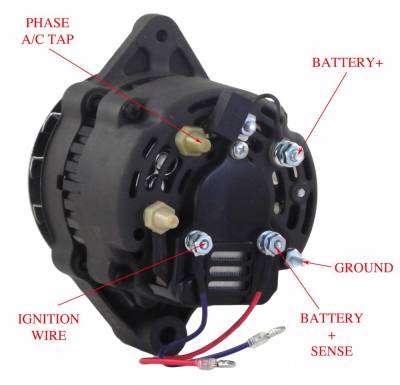 Rareelectrical - New Marine Alternator 12V 55A Compatible With Glenwood Marine Inboard Indmar Marine Inboard - Image 2