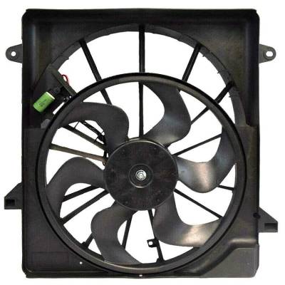 Rareelectrical - Radiator Cooling Fan Assembly Compatible With 2008-2012 Jeep Liberty 3.7L V6 Dual Fan Front Mount - Image 1