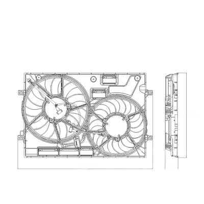 Rareelectrical - New Cooling Fan Assembly Compatible With Audi Volkswagen Tiguan Comfortline R-Line Black 2.0L L4 - Image 4
