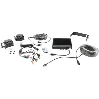 Rareelectrical - Quad Backup Camera System Compatible With Tractors Heavy Equipment Trucks Rvs 7 Inch Color Monitor - Image 1