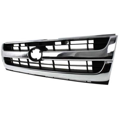 Rareelectrical - Chrome Shell Grille Assembly Compatible With 1997-2000 Toyota Tacoma Base 2.7L (97-00) Dlx 2.4L - Image 2