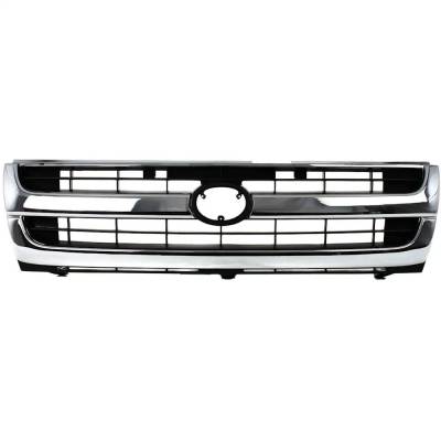 Chrome Shell Grille Assembly Compatible With 1997-2000 Toyota Tacoma Dlx 2.4L (97-00) Dlx 2.7L