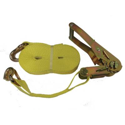 Heavy-Duty Ratchet Tie-Down Strap 2" X 27' Compatible With Flatbed Trailer Truck Atv Utv Mower