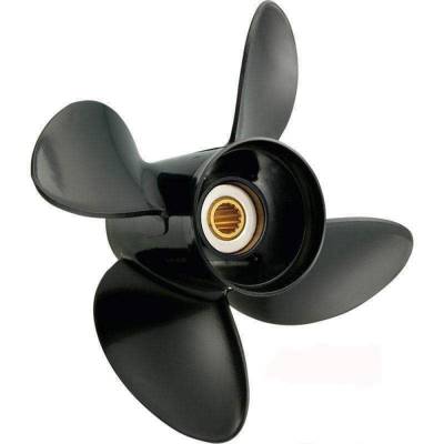 11.1" Diameter 4 Blade Aluminum Propeller Compatible With 1984-2010 Yamaha 2-Stroke 50Hp 55Hp 60Hp