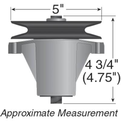 Rareelectrical - Spindle Assembly With 5 Inch Pulley Compatible With 46 Inch Deck Riding Mower Troy-Bilt Bolens Toro - Image 2