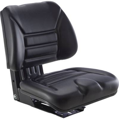 Rareelectrical - Economy Black Mechanical Suspension Seat Low Trapezoid Back Fixed Angle Base Compatible With Case Ih - Image 3