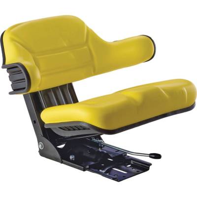 Rareelectrical - Economy Yellow Mechanical Suspension Seat Wrap Around Back Compatible With John Deere 820 830 920 - Image 3