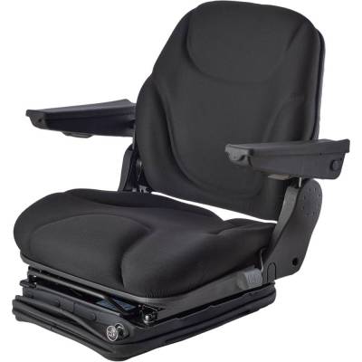 Rareelectrical - Black Cloth Pneumatic Suspension Seat Compatible With John Deere 5090R 6100R 6120R 6145R Case Ih - Image 2