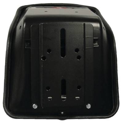 Rareelectrical - Economy Black Compact Flip Pan Seat Low Back Multiple Mounting Holes Compatible With Massey Ferguson - Image 2