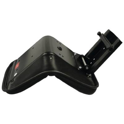 Rareelectrical - Economy Black Compact Flip Pan Seat Low Back Multiple Mounting Holes Compatible With Massey Ferguson - Image 3
